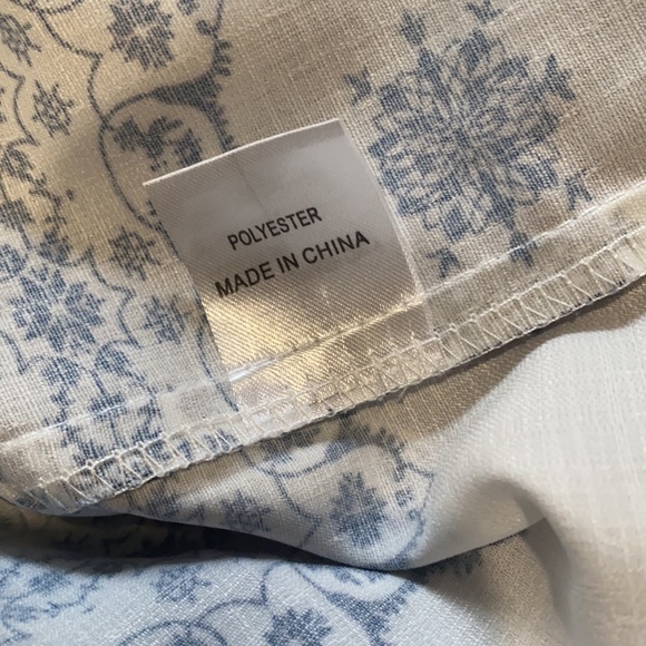 Shareen Collections Boho Playsuit Blue/ White Bell Sleeves AU 10 Button Up - Picture 9 of 10